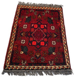 26350- Khal Mohammad Afghan Hand-Knotted Authentic/Traditional/Rug/Size: 1'9" x 1'4"