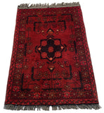 26361- Khal Mohammad Afghan Hand-Knotted Authentic/Traditional/Rug/Size: 2'0" x 1'4"