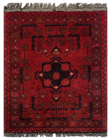 26361- Khal Mohammad Afghan Hand-Knotted Authentic/Traditional/Rug/Size: 2'0" x 1'4"