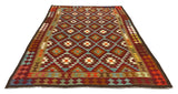 27551 - Kelim Hand-Woven/Flat-Weaved/Afghan Kelim/Carpet Modern/Nomadic Authentic/Size: 9'7" x 6'6"/292cm × 198cm
