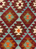 27551 - Kelim Hand-Woven/Flat-Weaved/Afghan Kelim/Carpet Modern/Nomadic Authentic/Size: 9'7" x 6'6"/292cm × 198cm
