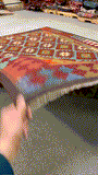 27551 - Kelim Hand-Woven/Flat-Weaved/Afghan Kelim/Carpet Modern/Nomadic Authentic/Size: 9'7" x 6'6"/292cm × 198cm