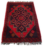 26367- Khal Mohammad Afghan Hand-Knotted Authentic/Traditional/Rug/Size: 1'9" x 1'3"