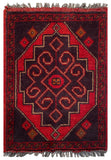 26367- Khal Mohammad Afghan Hand-Knotted Authentic/Traditional/Rug/Size: 1'9" x 1'3"