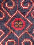 26367- Khal Mohammad Afghan Hand-Knotted Authentic/Traditional/Rug/Size: 1'9" x 1'3"