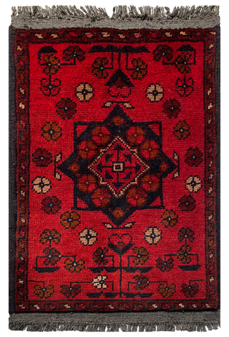 26458 - Khal Mohammad Afghan Hand-Knotted Authentic/Traditional/Rug/Size: 2'0" x 1'3"