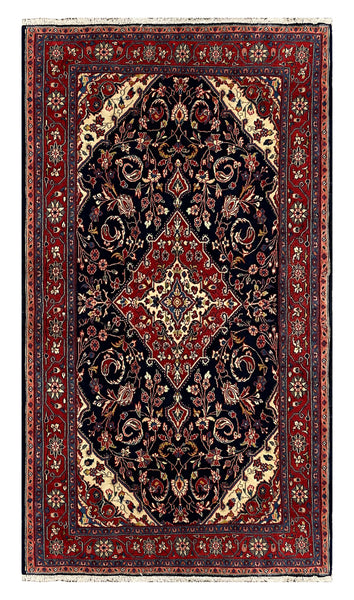 27303-Hamadan Hand-Knotted/Handmade Persian Rug/Carpet Tribal/Nomadic Authentic/ Size: 7'7" x 4'3"/232cm x 130cm