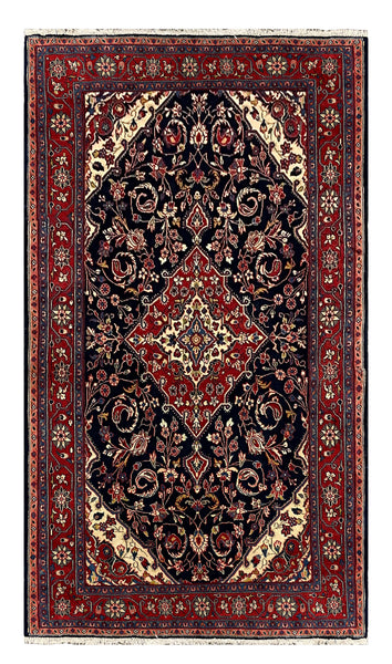 27303-Hamadan Hand-Knotted/Handmade Persian Rug/Carpet Tribal/Nomadic Authentic/ Size: 7'7" x 4'3"/232cm x 130cm