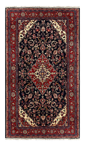 27303-Hamadan Hand-Knotted/Handmade Persian Rug/Carpet Tribal/Nomadic Authentic/ Size: 7'7" x 4'3"/232cm x 130cm