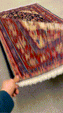 27303-Hamadan Hand-Knotted/Handmade Persian Rug/Carpet Tribal/Nomadic Authentic/ Size: 7'7" x 4'3"/232cm x 130cm