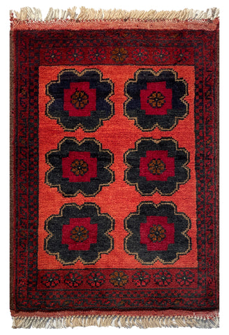 26194 - Khal Mohammad Afghan Hand-Knotted Authentic/Traditional/Rug/Size: 2'1" x 1'4"