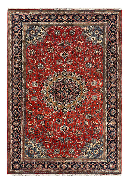 27304-Sarough Hand-Knotted/Handmade Persian Rug/Carpet Traditional Authentic/ Size: 6'4"x 4'4"/195cm x 133cm