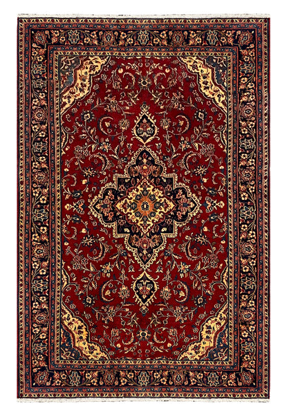27245-Hamadan Hand-Knotted/Handmade Persian Rug/Carpet Tribal/Nomadic Authentic/ Size: 6'10" x 4'5"/208cm x 134cm
