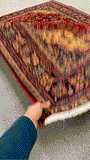 27245-Hamadan Hand-Knotted/Handmade Persian Rug/Carpet Tribal/Nomadic Authentic/ Size: 6'10" x 4'5"/208cm x 134cm
