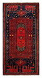 27357-Hamadan Hand-Knotted/Handmade Persian Rug/Carpet Tribal/Nomadic Authentic/ Size: 8'8" x 4'6"/265cm x 138cm