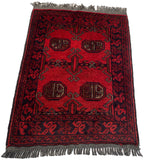 26208 - Khal Mohammad Afghan Hand-Knotted Authentic/Traditional/Rug/Size: 2'0" x 1'4"