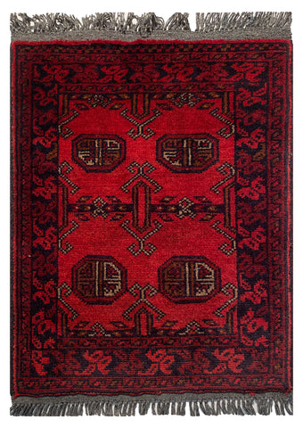 26208 - Khal Mohammad Afghan Hand-Knotted Authentic/Traditional/Rug/Size: 2'0" x 1'4"