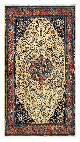 27359-Sarough Hand-Knotted/Handmade Persian Rug/Carpet Traditional Authentic/ Size: 7'9"x 4'4"/237cm x 133cm