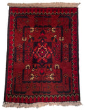 26349- Khal Mohammad Afghan Hand-Knotted Authentic/Traditional/Rug/Size: 1'9" x 1'4"