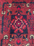 26349- Khal Mohammad Afghan Hand-Knotted Authentic/Traditional/Rug/Size: 1'9" x 1'4"