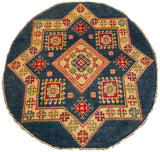 26614 - Kazak Hand-Knotted/Handmade Afghan Tribal/Nomadic Authentic/Size: 3'4" x 3'3"