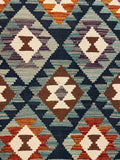 27558 - Kelim Hand-Woven/Flat-Weaved/Afghan Kelim/Carpet Modern/Nomadic Authentic/Size: 9'3" x 6'5"/282cm × 196cm