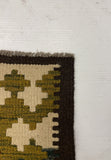 27558 - Kelim Hand-Woven/Flat-Weaved/Afghan Kelim/Carpet Modern/Nomadic Authentic/Size: 9'3" x 6'5"/282cm × 196cm