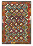 27556 - Kelim Hand-Woven/Flat-Weaved/Afghan Kelim/Carpet Modern/Nomadic Authentic/Size: 9'6" x 6'7"/290cm × 201cm
