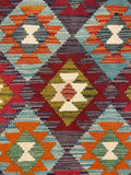 27556 - Kelim Hand-Woven/Flat-Weaved/Afghan Kelim/Carpet Modern/Nomadic Authentic/Size: 9'6" x 6'7"/290cm × 201cm