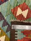 27556 - Kelim Hand-Woven/Flat-Weaved/Afghan Kelim/Carpet Modern/Nomadic Authentic/Size: 9'6" x 6'7"/290cm × 201cm