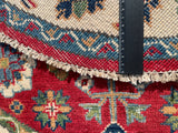 26626 - Kazak Hand-Knotted/Handmade Afghan Tribal/Nomadic Authentic/Size: 3'2" x 3'2"