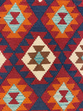 27550 - Kelim Hand-Woven/Flat-Weaved/Afghan Kelim/Carpet Modern/Nomadic Authentic/Size: 9'4" x 6'5"/284cm × 196cm