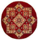 26625 - Kazak Hand-Knotted/Handmade Afghan Tribal/Nomadic Authentic/Size: 3'3" x 3'3"