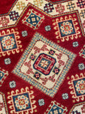 26625 - Kazak Hand-Knotted/Handmade Afghan Tribal/Nomadic Authentic/Size: 3'3" x 3'3"