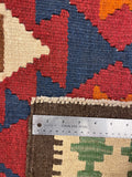 27550 - Kelim Hand-Woven/Flat-Weaved/Afghan Kelim/Carpet Modern/Nomadic Authentic/Size: 9'4" x 6'5"/284cm × 196cm