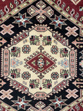 27568-Bokhara Hand-Knotted/Handmade Pakistani Rug/Carpet Tribal/Nomadic Authentic/ Size: 9'6" x 6'0"/290 cm × 183cm