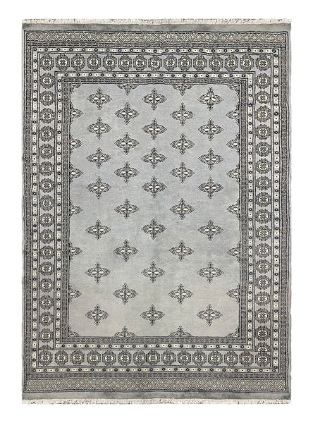 27539-Bokhara Hand-Knotted/Handmade Pakistani Rug/Carpet Tribal/Nomadic Authentic/ Size: 7'9" x 5'6"/236 cm × 168 cm