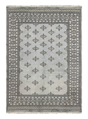 27539-Bokhara Hand-Knotted/Handmade Pakistani Rug/Carpet Tribal/Nomadic Authentic/ Size: 7'9" x 5'6"/236 cm × 168 cm