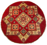 26624 - Kazak Hand-Knotted/Handmade Afghan Tribal/Nomadic Authentic/Size: 3'4" x 3'3"