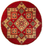 26624 - Kazak Hand-Knotted/Handmade Afghan Tribal/Nomadic Authentic/Size: 3'4" x 3'3"