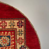 26624 - Kazak Hand-Knotted/Handmade Afghan Tribal/Nomadic Authentic/Size: 3'4" x 3'3"