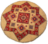 26622 - Kazak Hand-Knotted/Handmade Afghan Tribal/Nomadic Authentic/Size: 3'4" x 3'2"