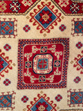 26622 - Kazak Hand-Knotted/Handmade Afghan Tribal/Nomadic Authentic/Size: 3'4" x 3'2"