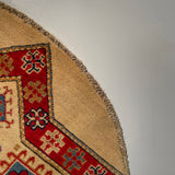 26622 - Kazak Hand-Knotted/Handmade Afghan Tribal/Nomadic Authentic/Size: 3'4" x 3'2"