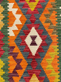 27683 - Kelim Hand-Woven/Flat-Weaved/Afghan Kelim/Carpet Modern/Nomadic Authentic/Size: 4'5" x 2'7"/135cm × 79cm