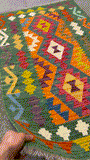 27683 - Kelim Hand-Woven/Flat-Weaved/Afghan Kelim/Carpet Modern/Nomadic Authentic/Size: 4'5" x 2'7"/135cm × 79cm