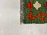 27683 - Kelim Hand-Woven/Flat-Weaved/Afghan Kelim/Carpet Modern/Nomadic Authentic/Size: 4'5" x 2'7"/135cm × 79cm