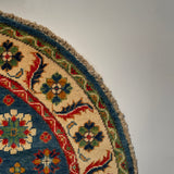 26605 - Kazak Hand-Knotted/Handmade Afghan Tribal/Nomadic Authentic/Size: 3'3" x 3'3"