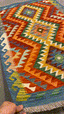 27731 - Kelim Hand-Woven/Flat-Weaved/Afghan Kelim/Carpet Modren/Nomadic Authentic/Size: 4'1" x 2'7"/124cm ×79cm
