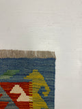 27731 - Kelim Hand-Woven/Flat-Weaved/Afghan Kelim/Carpet Modren/Nomadic Authentic/Size: 4'1" x 2'7"/124cm ×79cm